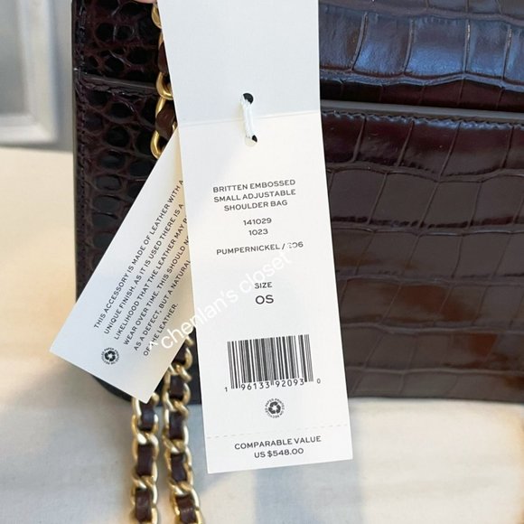 🔥NeW! Tory Burch Britten Embossed Small Adjustable Shoulder Bag - Picture 13 of 15